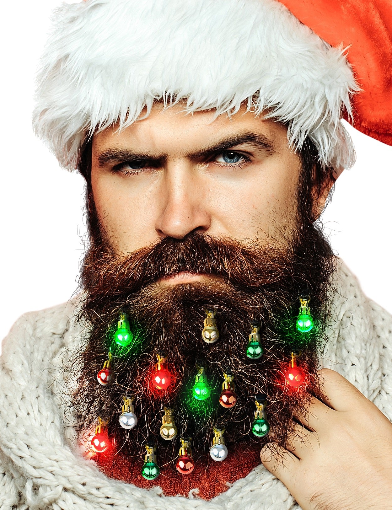 Beardaments, Tiny Christmas Ornaments and Festive Glitter Used to