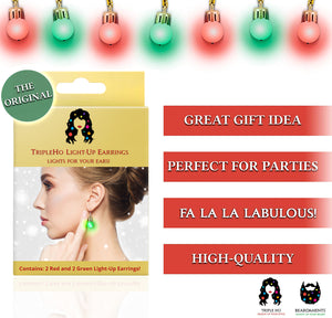 Light Up Ornament Earrings - 4 Pack of Light Up Women's Earrings
